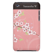 Mjuk rosa körsbärsröd blommar barely there iPod cover