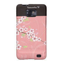 Mjuk rosa körsbärsröd blommar galaxy s2 fodral
