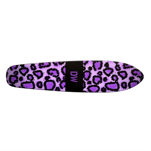 Modell för lila- och svartLeopardtryck Skate Deck