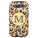 Modell för tryck för personligMonogramLeopard Galaxy S3 Fodraler