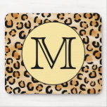 Modell för tryck för personligMonogramLeopard Musmatta