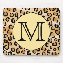 Modell för tryck för personligMonogramLeopard Musmatta
