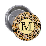 Modell för tryck för personligMonogramLeopard Pins