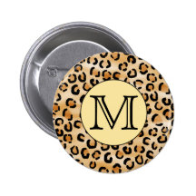 Modell för tryck för personligMonogramLeopard Pins