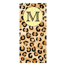 Modell för tryck för personligMonogramLeopard Anpassade Rackkort