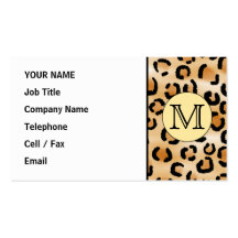Modell för tryck för personligMonogramLeopard Visitkort Mall