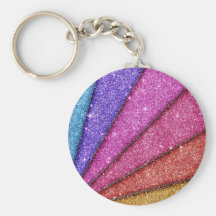 Moderiktiga geometriska glitterrandar nyckel ring