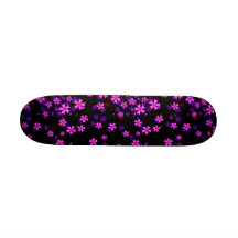 Moderiktiga gulliga lilor och svart blom- tryck skate deck