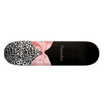 Moderiktigt svartvitt band för Leopardtryckrosor Skateboard