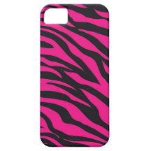 Moderiktigt tryck för zebra ränder för shock rosaF iPhone 5 Cases