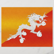 Modern avriven bhutanesisk flagga custom flyer