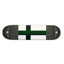 Modern avriven finlandssvensk flagga skate deck