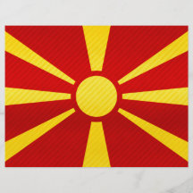 Modern avriven Macedonian flagga Full Färg Flygblad