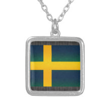 Modern avriven svenskflagga personliga halsband
