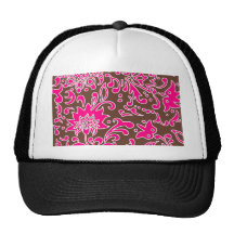 Modern blom- Retro mönsterrosabrunt Baseball Hat