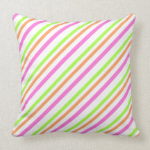 Modern Cotton Candy Stripes Feminine Throw Pillow