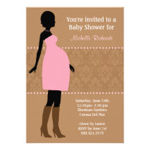 Modern damastast baby showerinbjudan