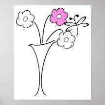 Modern design för för affischblomma och fjäril