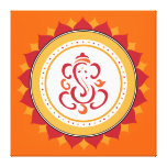 Modern Ganesha slågen in kanfasväggkonst Sträckt Kanvastryck