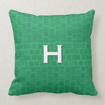 Modern grön mosaisk Monogram Prydnadskuddar