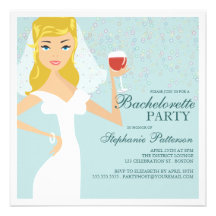 Modern inbjudan för brudvinBachelorette party