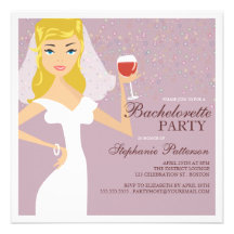 Modern inbjudan för brudvinBachelorette party