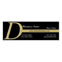 Modern Monogram D i gult Visit Kort