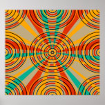 Modern orangegrönt cirklar print