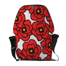 Modern röd messenger bag för blom- tryck för vallm
