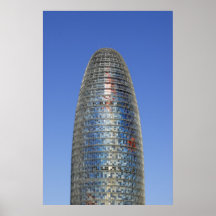 Modern Torre Agbar skyscraper i Barcelona Affischer