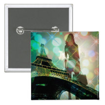 moderna eleganta paris sparkles silhouettemode knappar med nål