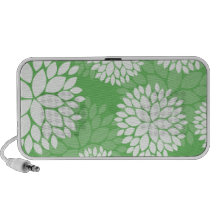 Moderna gröna vitblommor mini högtalare