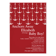 Modernt ankrar den Away nautiska baby shower Individuella Inbjudningskort
