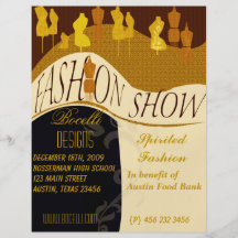 Modeshow- & formgivareinbjudan flyg blad