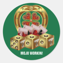 Mojo fastar tur Mojo Workin! Rund Klistermärke