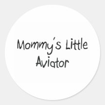 Mommys lite flygare rund klistermärke
