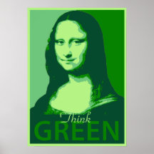 Mona Lisa är grön Affisch
