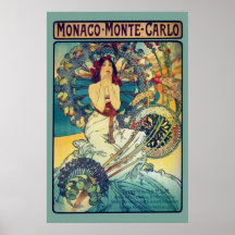 Monaco Monte - carlo (krickan) Affisch