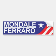 Mondale Ferraro kampanjbildekal 1984