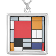 Mondrian - sammansättning med det stora röda flygp anpassningsbara smycken