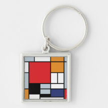 Mondrian - sammansättning med det stora röda flygp nyckel ring