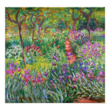 Monet Iristrädgård på det Giverny fototrycket