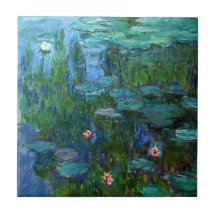 Monet Nympheas näckrosor belägger med tegel Kakel
