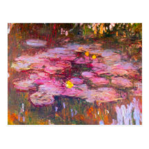 Monet purpurfärgad näckrosvykort
