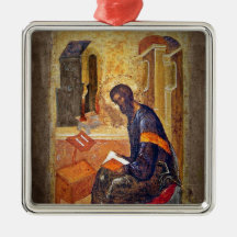 Monk Studying Scripture Christmas Ornament