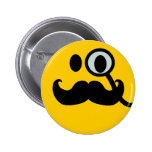 Monocle- & mustaschSmiley (anpassadebackgrnd) Knappar Med Nål