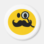 Monocle- & mustaschSmiley (anpassadebackgrnd) Magneter
