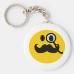 Monocle- & mustaschSmiley (anpassadebackgrnd) Nyckel Ringar