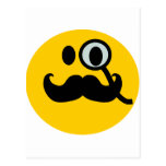 Monocle- & mustaschSmiley (anpassadebackgrnd) Vykort