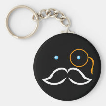 Monocle och mustasch nyckel ring